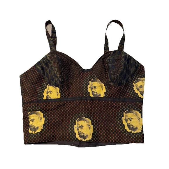 Women’s African Print Ethnic Malcom X Tank Top Bustier Handmade Women’s M/L - Picture 1 of 15